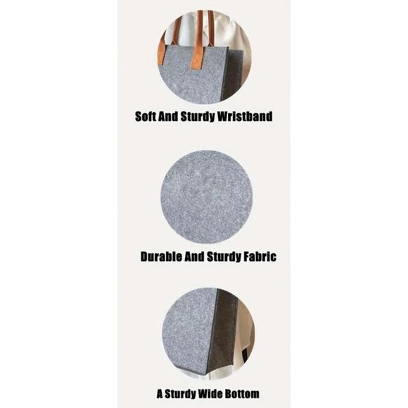 Chopard GENÈVE Black Logo Shopper Structured Felt Shoulder Crossbody Tote Bag - Picture 3 of 6